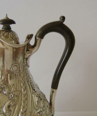 Ornately Embossed Victorian Sterling Silver Coffee Pot Sheffield 1893 412 Grams 5