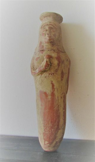 Museum Quality Ancient Mycenaean Terracotta Vessel In The Form Of A Woman