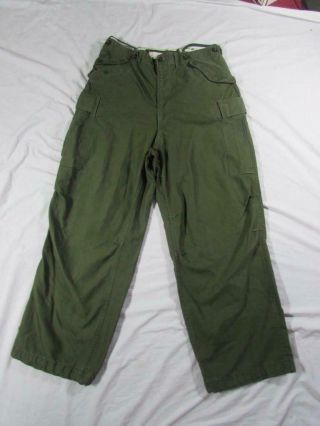 Vtg 50s 60s Us Army Combat Pants Trousers Large R M1951 M - 51 35x30 Korea Vietnam