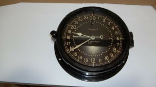 Chelsea 8.  5 Inch 24 Hour Black Dial Military Clock