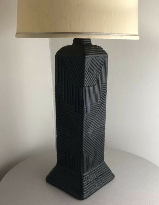 Vintage Mid Century Modern Brutalist Geometric Memphis Textured 1980s Lamp