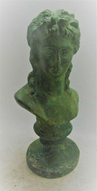 Scarce Circa 200 - 300ad Roman Bronze Bust Of Goddess Juno Very Rare European