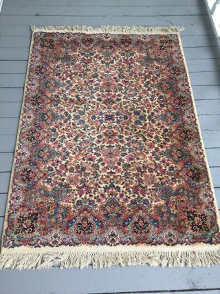 Vintage Multicolor Karastan Kirman Wool Rug Carpet 759 4 