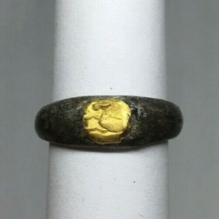 Ancient Roman Cavalry Silver - Gold Ring R0021