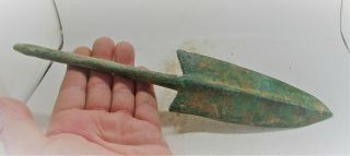 Scarce Ancient Mycenaean Greek Bronze War Object Throwing Spearhead