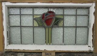 OLD ENGLISH LEADED STAINED GLASS WINDOW TRANSOM Pretty Floral 29.  25 