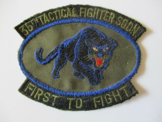 1990 Variant 35th Tfs Tactical Fighter Squadron Pilot " First To Fight " Patch