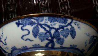 Old Rare Large Blue and White Chinese Porcelain Gilding Dish Chenghua MK 10