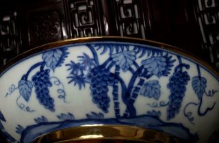 Old Rare Large Blue and White Chinese Porcelain Gilding Dish Chenghua MK 9