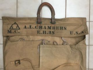 WW1 U.  S.  ARMY OFFICERS LARGE TRAVEL ROLL BAG NAMED AND MARKED AEF 2