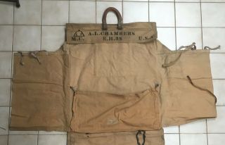 WW1 U.  S.  ARMY OFFICERS LARGE TRAVEL ROLL BAG NAMED AND MARKED AEF 5