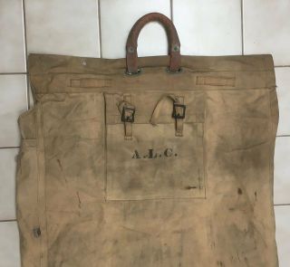 WW1 U.  S.  ARMY OFFICERS LARGE TRAVEL ROLL BAG NAMED AND MARKED AEF 7