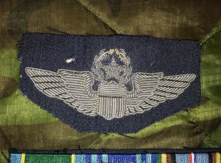 Post WW2 US Air Force Bullion Master Pilot Wings,  Ribbon Rack Col Bernard Olgas 3
