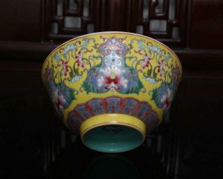 Old Famille Rose Chinese Porcelain Bowl Yongzheng MK 6.  3” 2