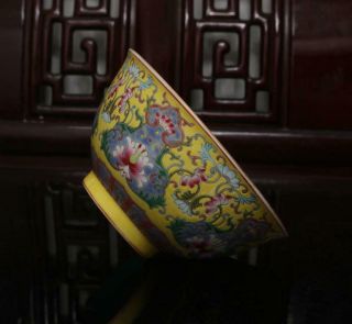 Old Famille Rose Chinese Porcelain Bowl Yongzheng MK 6.  3” 7