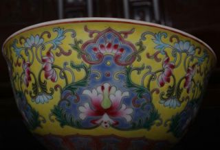 Old Famille Rose Chinese Porcelain Bowl Yongzheng MK 6.  3” 8