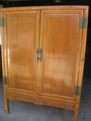 19th C Chinese Armoire Cabinet Cupboard Sideboard Chest 72 " X 50 " Asian Antique