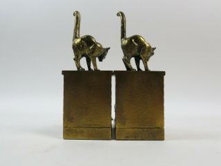 Antique Bookends JB Jennings Brothers Bronze with Cat & Dog Brass Book Ends 2