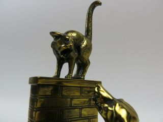Antique Bookends JB Jennings Brothers Bronze with Cat & Dog Brass Book Ends 3
