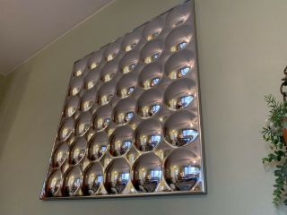 Vintage Convex Bubble Mirrors - 36” x 36” | Turner | Pop Art | Mod | MCM 4