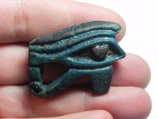 Zurqieh - Af2207 - Ancient Large Faience Eye Of Horus Amulet,  1075 - 600 B.  C