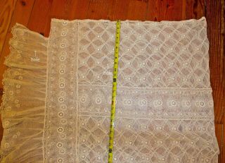 Antique Vintage Net Lace Bed Cover Tablecloth Wedding Backdrop Home Decor 92X76 12