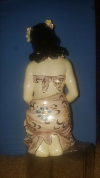 VERY RARE Vintage Porcelain Hawaiian Girl Figurine (decanter/musicbox) 7