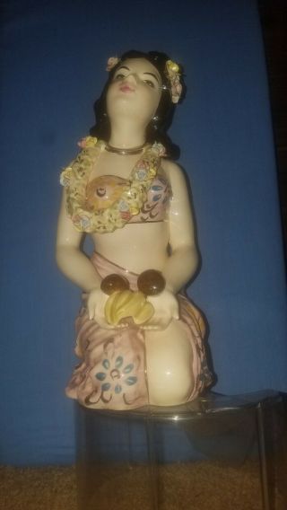 VERY RARE Vintage Porcelain Hawaiian Girl Figurine (decanter/musicbox) 8