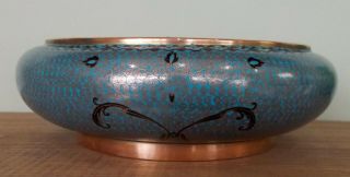 Antique Chinese Fine Cloisonne Bowl With Detailed Decoration