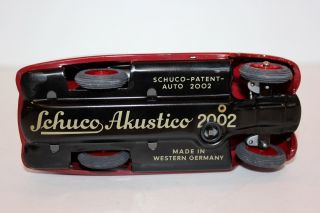 Schuco Akustico Model 2002 Tin Wind Up Toy Car Made In Western Germany 12