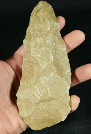 A Big One Million Year Old Early Stone Age Acheulean Handaxe Mauritania 383gr E