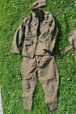 1917 Vtg Ww1 Uniform W/insignia 4th Infantry Wool Breeches - Jacket - Cap Susskind &