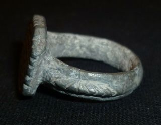 VIKING Ancient Bronze RING with Runes - Circa 7th - 9th Century AD /966 10