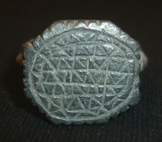 VIKING Ancient Bronze RING with Runes - Circa 7th - 9th Century AD /966 2