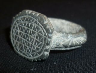 VIKING Ancient Bronze RING with Runes - Circa 7th - 9th Century AD /966 6