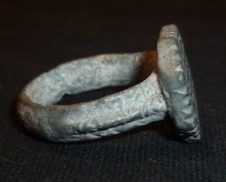 VIKING Ancient Bronze RING with Runes - Circa 7th - 9th Century AD /966 8