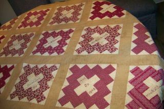 Antique Quilt First Baptist Church Owensboro Kentucky 1902 1905 Signed Names Old 12