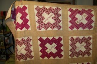 Antique Quilt First Baptist Church Owensboro Kentucky 1902 1905 Signed Names Old 2