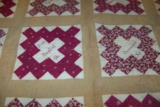 Antique Quilt First Baptist Church Owensboro Kentucky 1902 1905 Signed Names Old 7