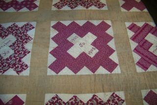Antique Quilt First Baptist Church Owensboro Kentucky 1902 1905 Signed Names Old 8