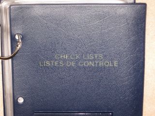 Canadian RCAF Flight Crew Check Lists Book with Clear Vinyl Pages 2