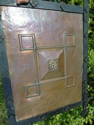 FIRE SCREEN GUARD ART DECO BRONZE BRASS PANEL IRON ANTIQUE ARTS CRAFTS 10