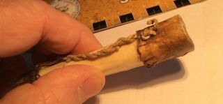 Aztec Shaman Bone And Snake Skin Medicine Pouch 1100 - 1400ad Precolumbian Mexico