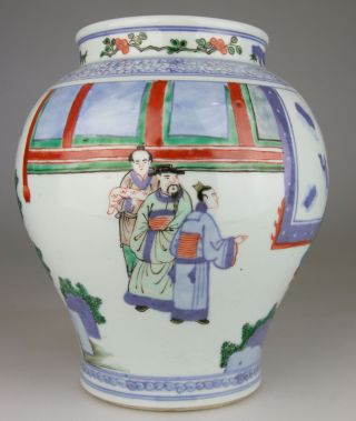 ANTIQUE CHINESE PORCELAIN VASE FAMILLE VERTE WUCAI VASE - KANGX MARK QING 17TH C 2