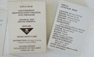 CENTRAL & SOUTH AMERICA MINES 1999 US ARMY FLASH CARD SET IDENTIFICATION 2