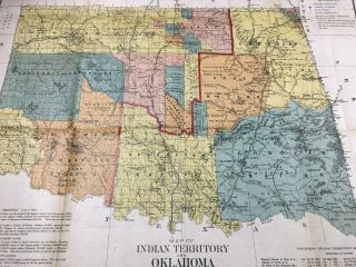 Map Of Oklahoma And Indian Territory,  J.  Bien 1890 Native American