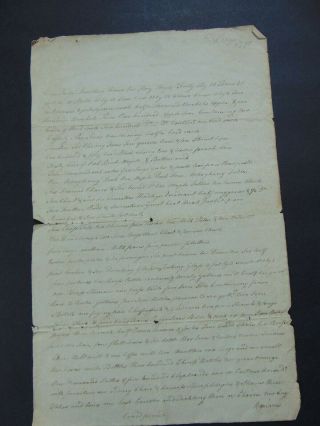 1798 Manuscript Inventory Estate Of Revolutionary War Soilder Major Wm.  Taggart