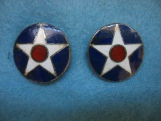 Matched Pair Wwii Us Army Air Corps Sterling Distinctive Insignia Dui