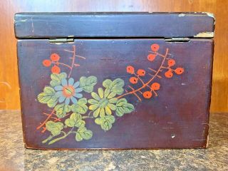 1 Antique 19th Century Ying Mee Tea Co.  Chinese Wooden Lacquered Tea Box w/Tin 4