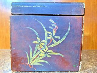 1 Antique 19th Century Ying Mee Tea Co.  Chinese Wooden Lacquered Tea Box w/Tin 6